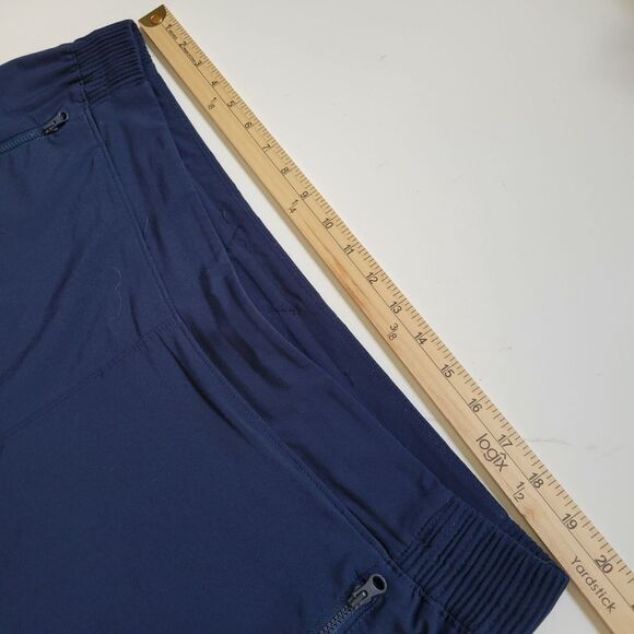 1X PFG COLUMBIA NAVY BLUE WATER ATHLETIC ZIP POCKET ELASTIC WAIST SHORTS - Picture 7 of 9